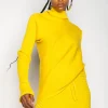 YELLOW DRAPED JUMPER IN MERINO KNIT