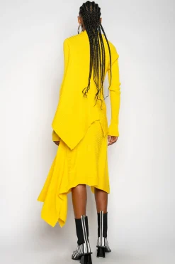 YELLOW DRAPED JUMPER IN MERINO KNIT