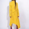YELLOW DRAPED SKIRT
