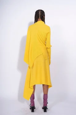 YELLOW DRAPED SKIRT
