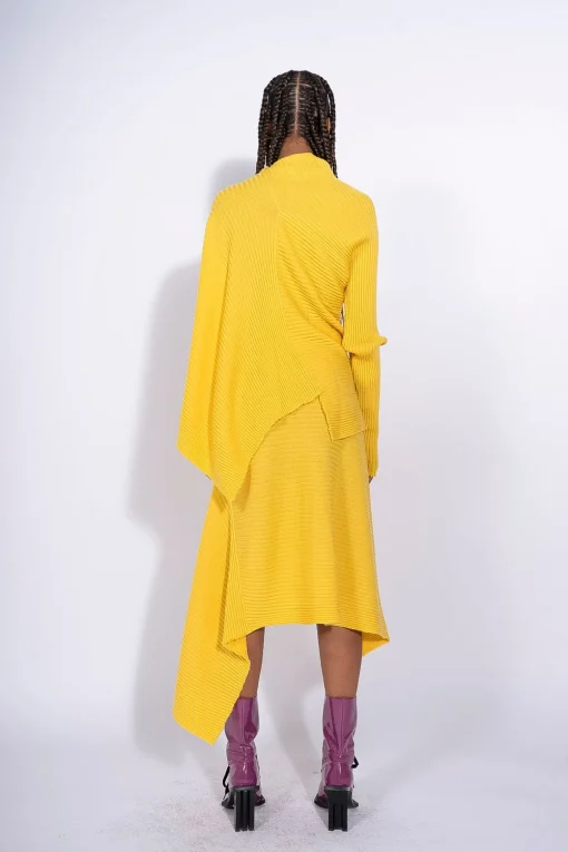 YELLOW DRAPED SKIRT