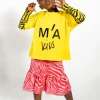 YELLOW EMBROIDERED T-SHIRT