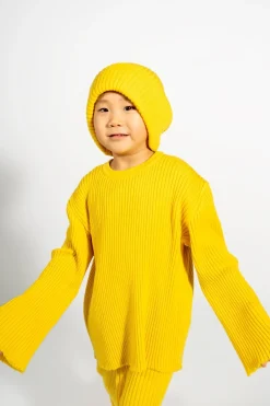 YELLOW MERINO KNIT BEANIE
