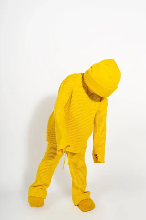 YELLOW MERINO KNIT BEANIE