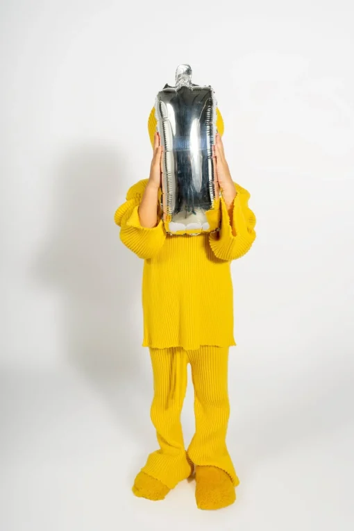 YELLOW MERINO KNIT TROUSERS