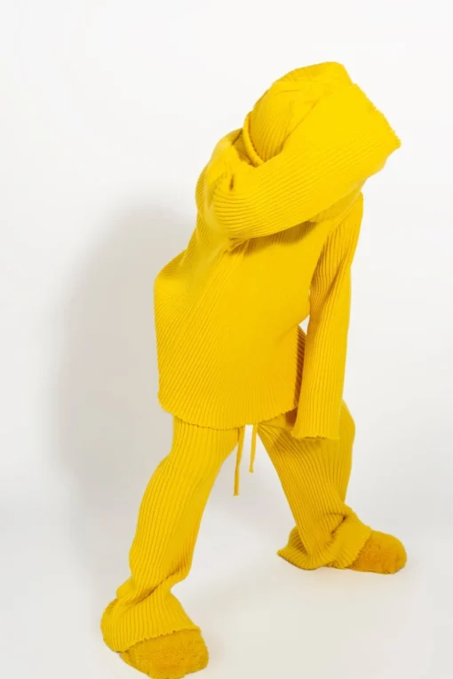 YELLOW MERINO KNIT TROUSERS