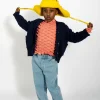 YELLOW SHINY LEATHER EAR COVER HAT