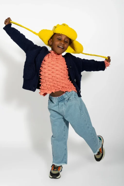 YELLOW SHINY LEATHER EAR COVER HAT