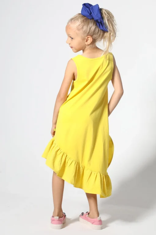 YELLOW SLEEVELESS FLOUNCE DRESS