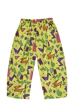YELLOW SQUIGGLE PRINT BALLOON TROUSERS