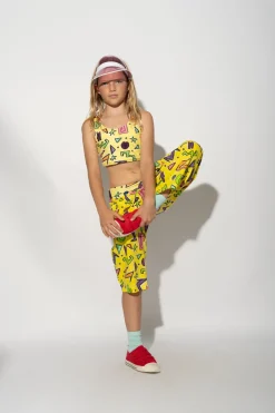 YELLOW SQUIGGLE PRINT BALLOON TROUSERS
