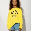YELLOW SWEATSHIRT WITH EMBROIDERED LOGO