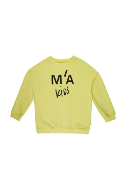 YELLOW SWEATSHIRT WITH EMBROIDERED LOGO