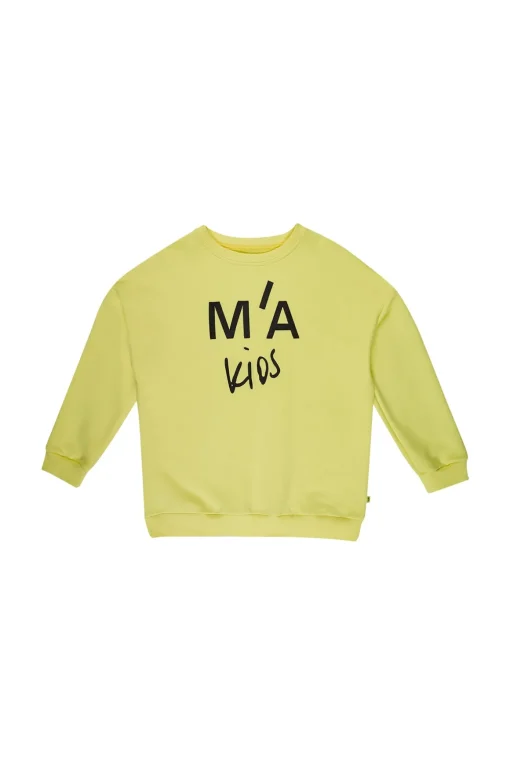 YELLOW SWEATSHIRT WITH EMBROIDERED LOGO