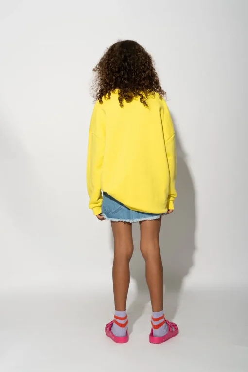 YELLOW SWEATSHIRT WITH EMBROIDERED LOGO