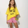 YELLOW T-SHIRT WITH EMBROIDERED LOGO