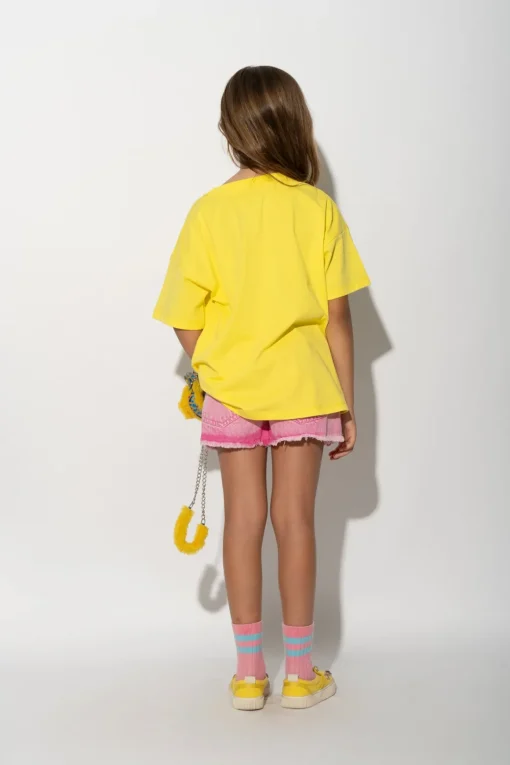 YELLOW T-SHIRT WITH EMBROIDERED LOGO